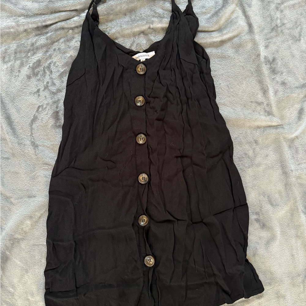 Black Button-Down Women's Dress